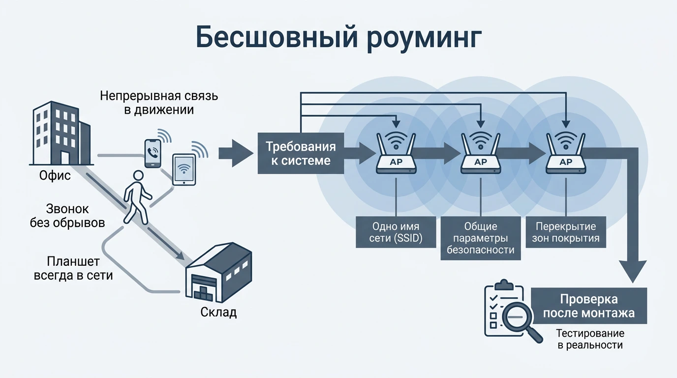 Бесшовный роуминг: одно имя сети и перекрытие зон