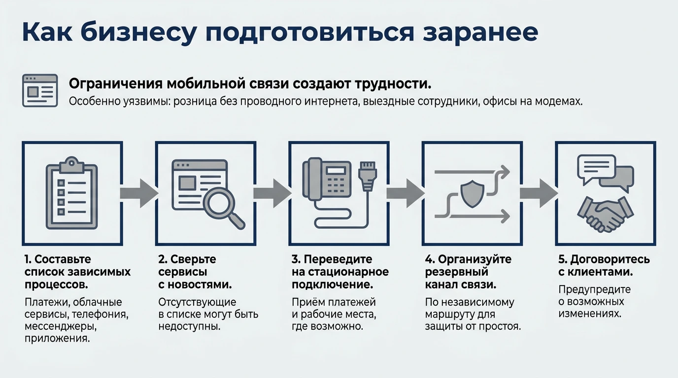 Пять шагов подготовки к ограничениям связи