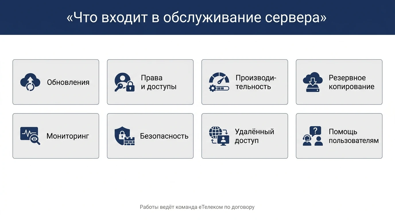 Что входит в управление сервером